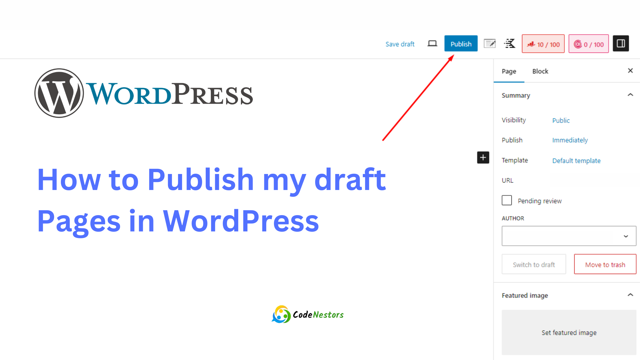 How to publish my draft pages in wordPress